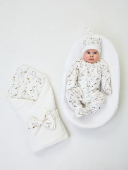 Конверт плюшевый на выписку для новорожденного осень