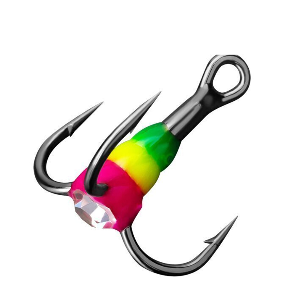 Крючки Тройные Sprut ST-36 BC с Каплей и Кристаллом / Color - Mix #6