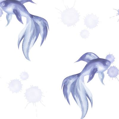 Акварельные рыбки на белом.