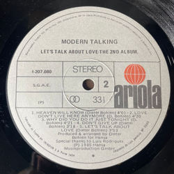 Винтажная виниловая пластинка LP Modern Talking, Let's Talk About Love (The 2nd Album) (Испания 1985) Cheri Cheri Lady