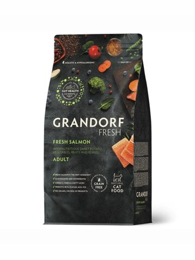 Grandorf Fresh Cat Potato корм сухой беззерновой для кошек лосось,батат