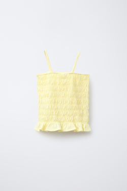 ZARA ТОП С ЭЛАСТИЧНЫМИ РЕЗИНКАМИ, ЖЕЛТЫЙ