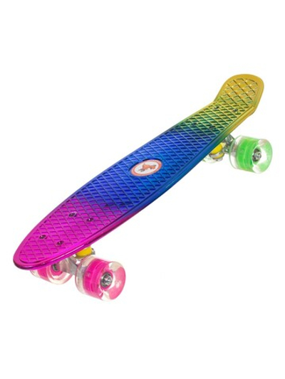 Скейт пенни-борд Igrokat Benzin-I 22" с динамической подсветкой колес