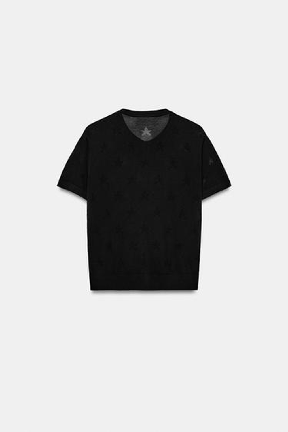 ZARA КАРДИГАН С КОРОТКИМИ РУКАВАМИ И ЗВЕЗДАМИ, ЧЕРНЫЙ