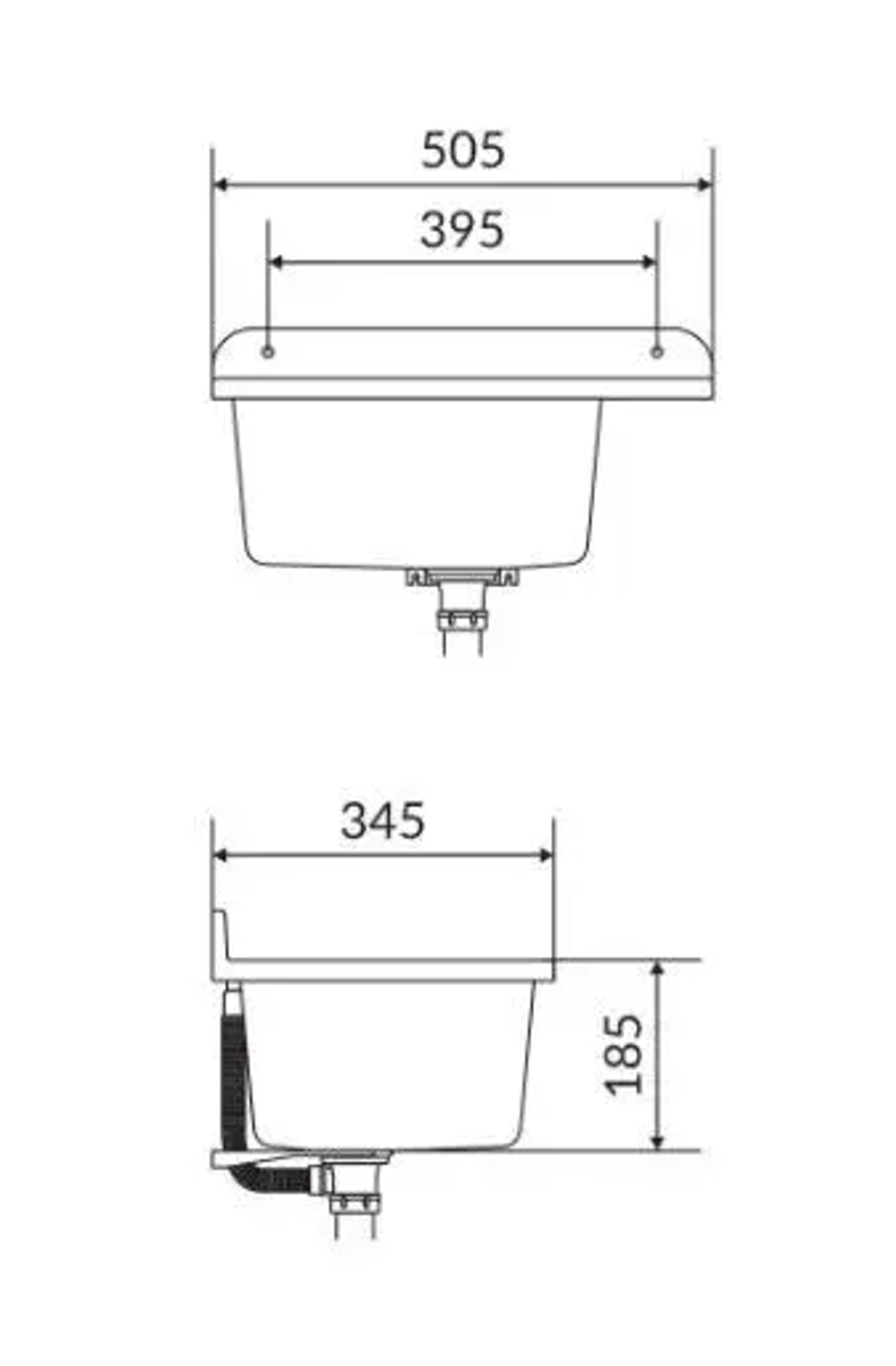 Пластиковая техническая раковина COMPACT WHITE