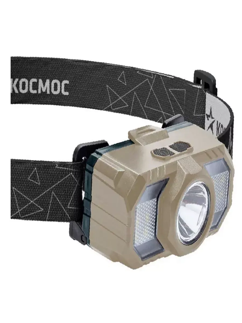 Фонарь налобный аккумуляторный 2Вт+2ВтSMD+красный/съемный