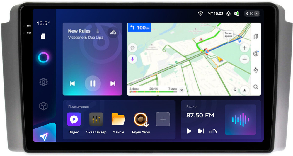 Магнитола для SsangYong Rexton 1 Y200 2002-2007 - Teyes CC3-2K монитор 9.5" 2K QLED на Android 10, ТОП процессор, CarPlay, 4G SIM-слот