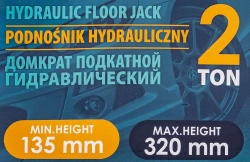 Домкрат подкатной гидравлический 2т (h min 135мм, h max 320мм) ILOforce IF-TA820011