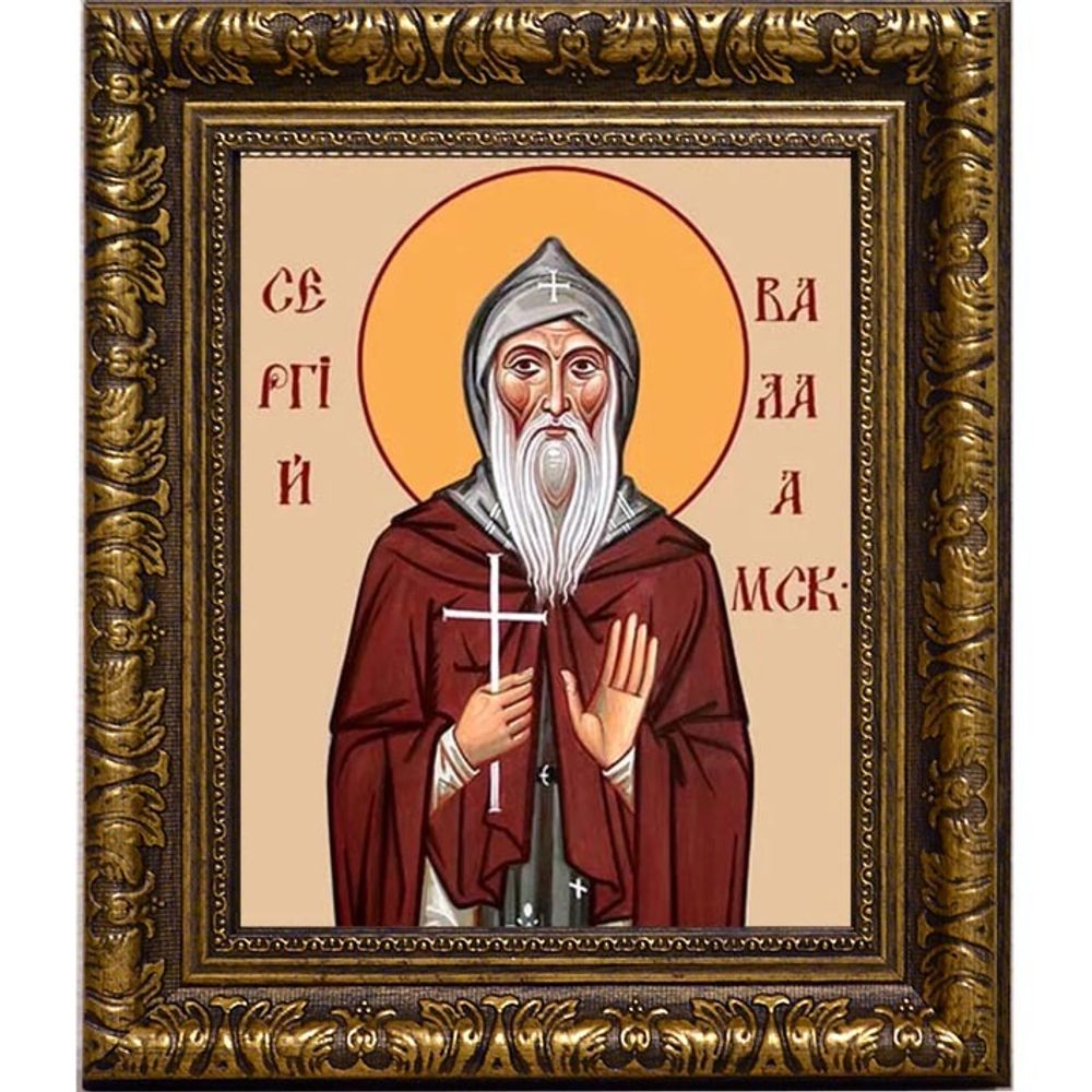 Сергий Валаамский преподобный. Икона на холсте.