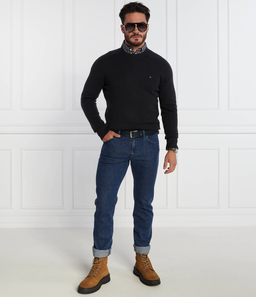 Хлопковый свитер multi htr merino crew neck Tommy Hilfiger - черный(MW0MW33100)