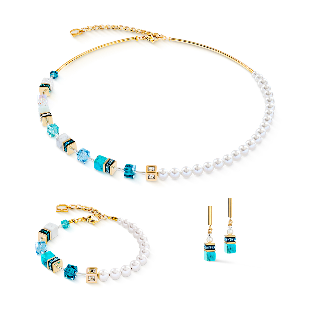 Колье Coeur de Lion Turquoise-Gold 5086/10-0616