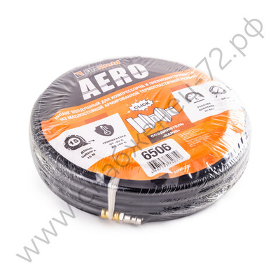 Резиновый маслостойкий воздушный шланг с фитингами Rapid, 20 бар, 12х6 мм, 15 м. AERO