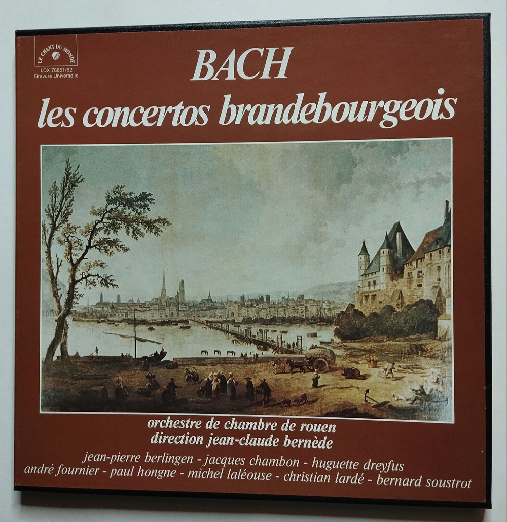 Винтажная виниловая пластинка LP Bach Бах Orchestre Les Concertos Brandebourgeois Бранденбургские концерты (France 1977)