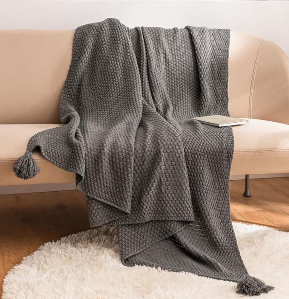 ZEPHYR HOME Плед вязаный 130х170 серый