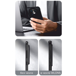 Чехол для Huawei Mate 60 Pro / Huawei Mate 60 Pro Plus черный с прозрачной матовой задней панелью WLONS