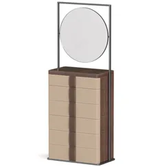 Комод с зеркалом 4542, 185х75 см, экокожа, шпон ореха