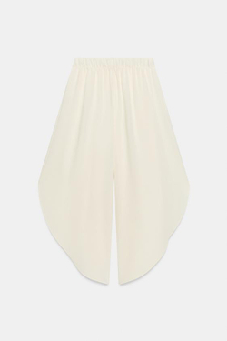 ZARA ЛЕГКИЕ БРЮКИ С РАЗРЕЗАМИ, ЭКРЮ