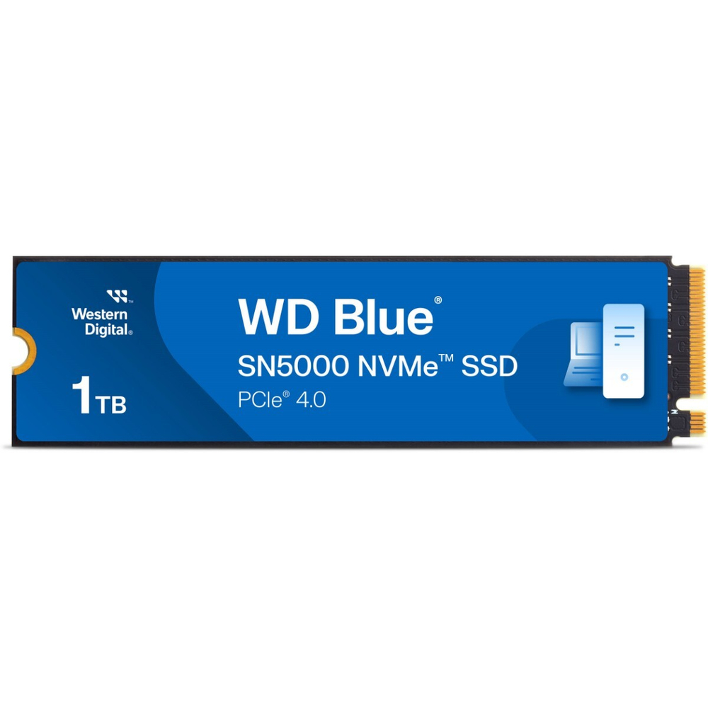 Твердотельный накопитель SSD 1Tb Western Digital Blue SN5000, M.2 2280, PCIe Gen4 x4, NVMe (R5150/W4900 MB/s), TBW600