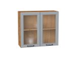 Шкаф верхний с 2-мя остекленными дверцами Ницца