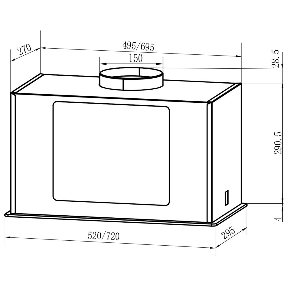 Встраиваемая вытяжка Oasis серии PRO UD-60BG