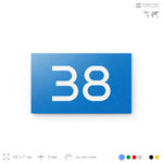 Табличка с номером 38 на дверь квартиры, для офиса, кабинета, аудитории, склада, голубая 120х70 мм, Айдентика Технолоджи