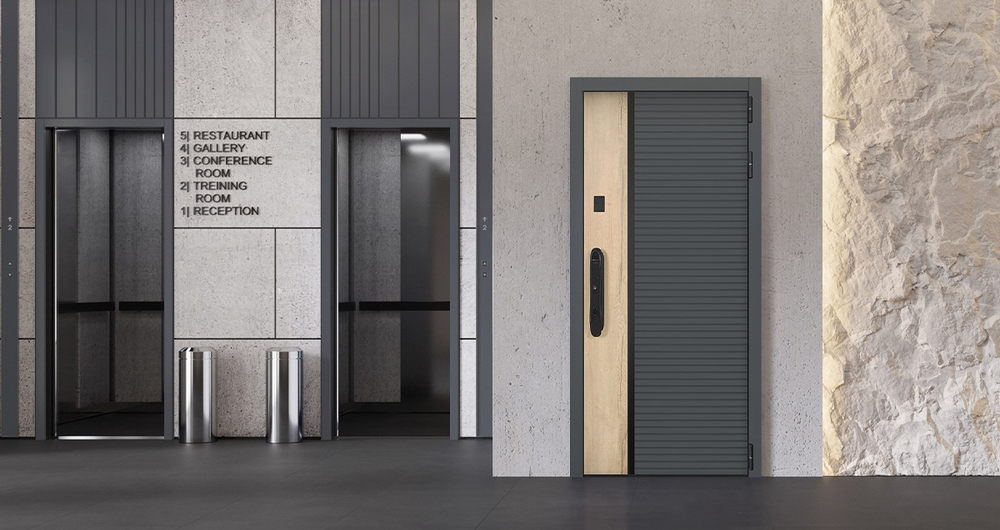 Стальная дверь "Авангард" (биометрический замок)