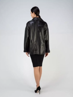 Кожаная куртка демисезонная оверсайз пиджак