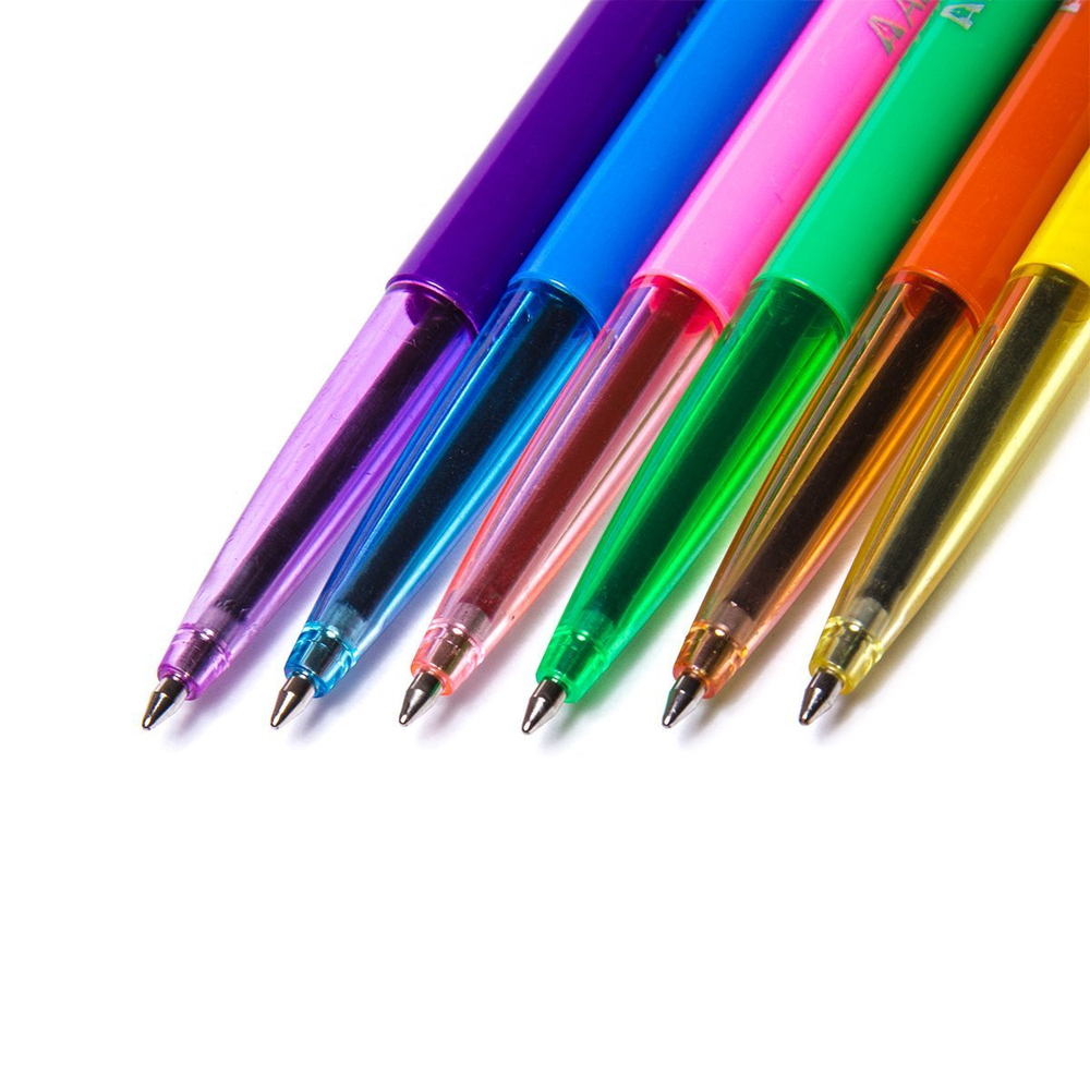 Набор шариковых ручек Alingar, "Point", 6 цветов, 0,7 мм, круглый, цветной пластиковый корпус, ПВХ чехол, европодвес