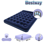Матрас надувной Bestway, 203х152х28 см, 332018/67226 BW, нас встроен, ножн, флок, 300 кг