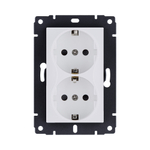 Розетка штепсельная SCHUKO двойная 16A/250 В, белый матовый Kollinger REA-032WM для Aspekt, Eleganz, Reflex