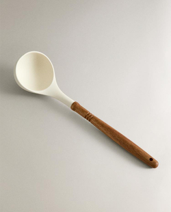 ZARA HOME ПОЛОВНИК ИЗ ДЕРЕВА И СИЛИКОНА, КРЕМОВЫЙ