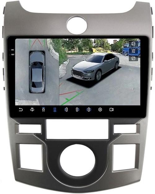 Магнитола для KIA Cerato 2 Koup 2008-2013 (купе) - FarCar BX9-360-7093CP монитор 9.5" 2K QLED на Android 13, Быстрая, CarPlay, 4G SIM-слот, 4 камеры в комплекте