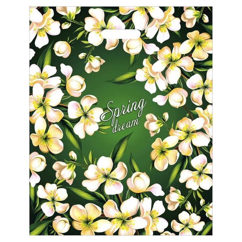 Пакет прорубная ручка Россия 40*50 см  80 мкм Весенний сон 1 шт 500 шт/кор