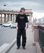 Толстовка Hardlunch Crew с коротким рукавом черная