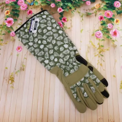 Перчатки полиэстер для защиты от роз «Golden rose-Листья» с удлиненными рукавами