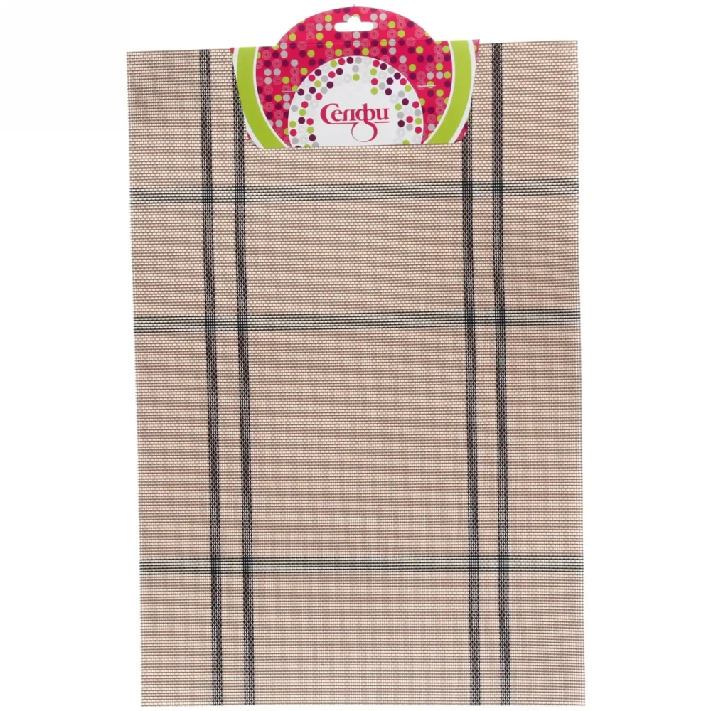 Салфетка на стол 30*45см плетеная, Клетка шоколадная