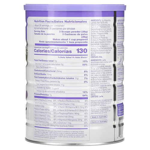 Aussie Bubs, Grass Fed, питательная молочная смесь для малышей в возрасте от 12 до 36 месяцев, 800 г (1,76 фунта)