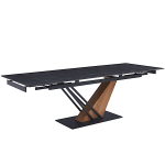 Стол керамический LA ALTA SALVADOR Vik Dark Grey 180-240/90*76, какркас черный/дерево