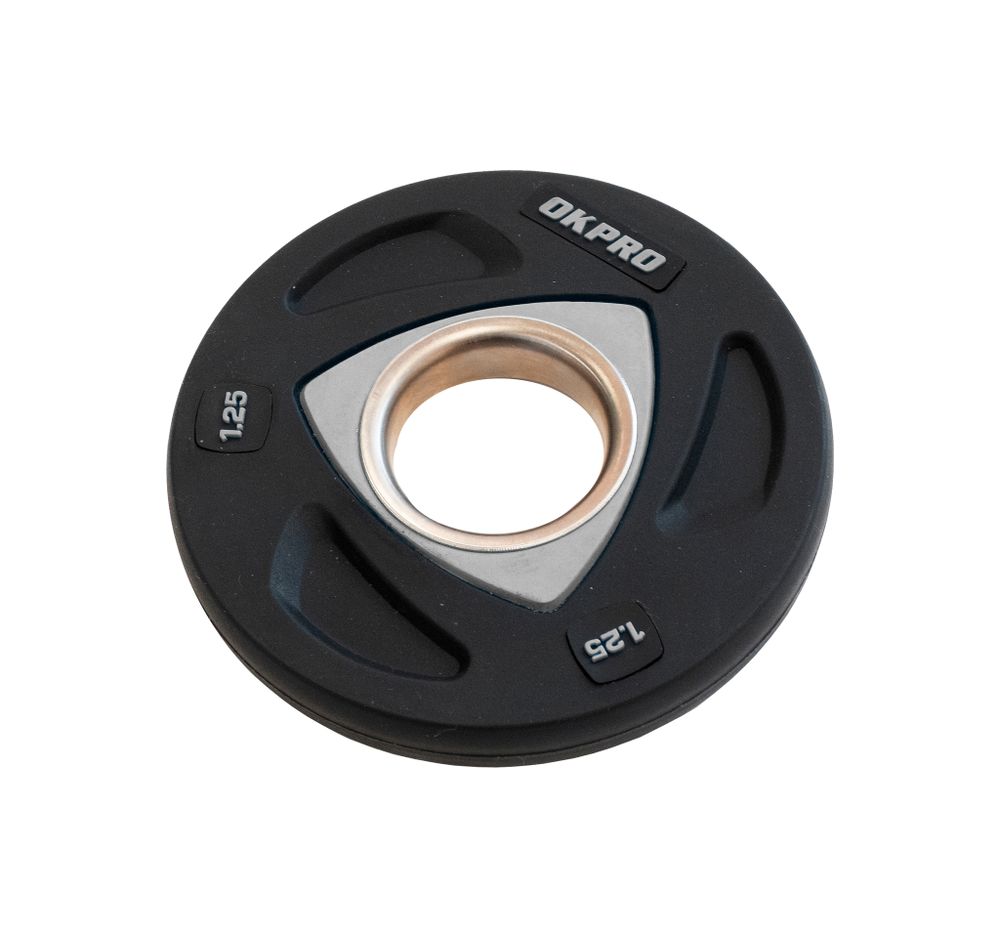 Диск олимпийский полиуретановый 1,25 кг OKPRO серый лого
