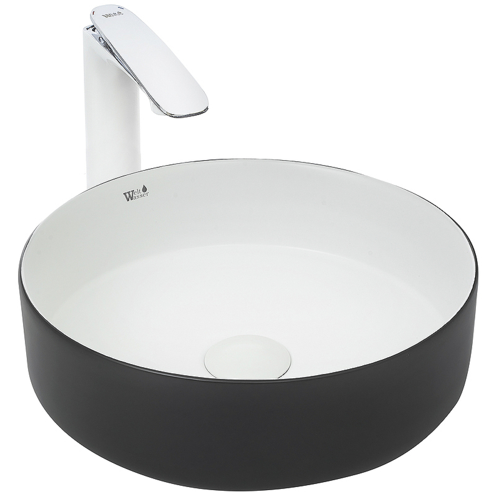 Раковина-чаша WeltWasser Elbach M3134 BW 35 10000004522 Черная Белая