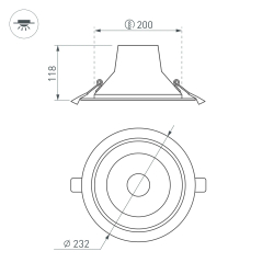 Светильник LTD-LEGEND-R230-35W Warm3000 (WH, 50 deg) (Arlight, IP20 Металл, 3 года) 027320(1)