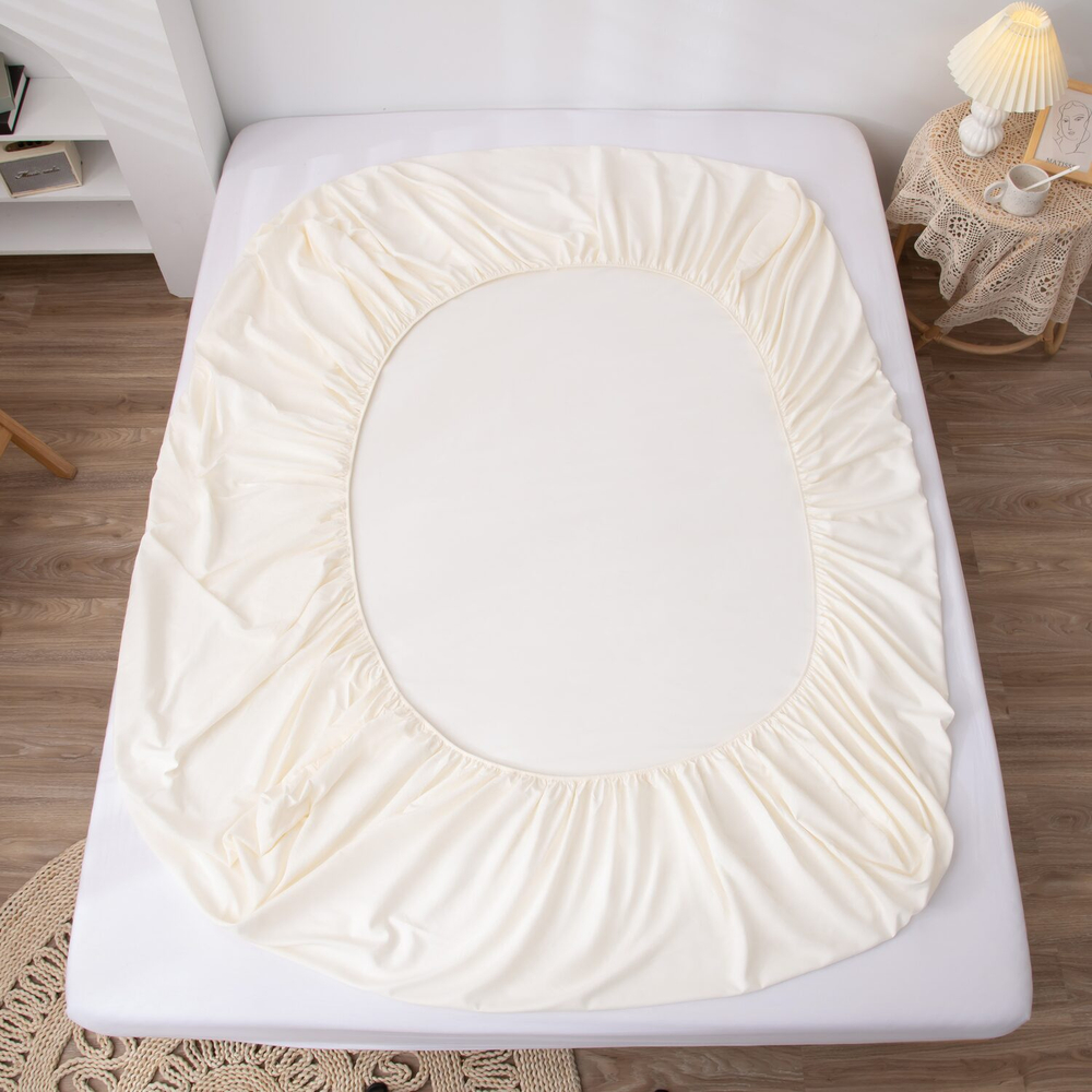 КПБ Однотонный Сатин на резинке CSR037, 2 спальный, наволочки 50-70 2 шт, простынь 160*200*35