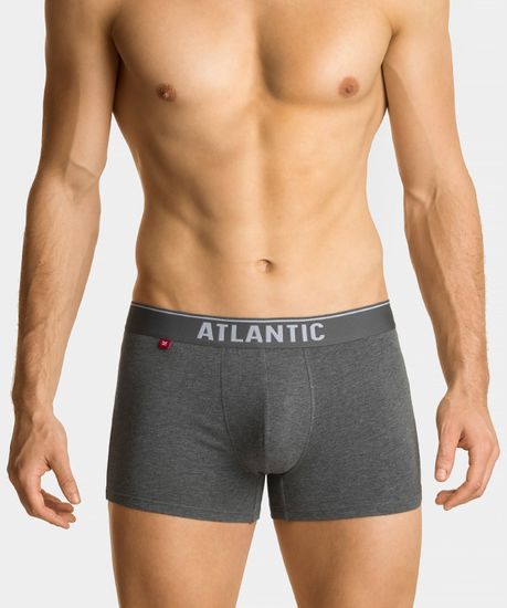 Трусы мужские боксеры (3шт), Atlantic 3MH-045, светло-голубые + серый меланж + черные