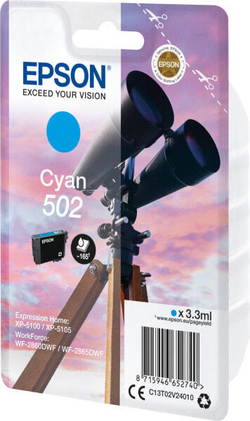 Картридж струйный голубой 1 шт Epson 502 C13T02V24020