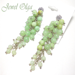 Длинные серьги с ониксом "Лесная нимфа"