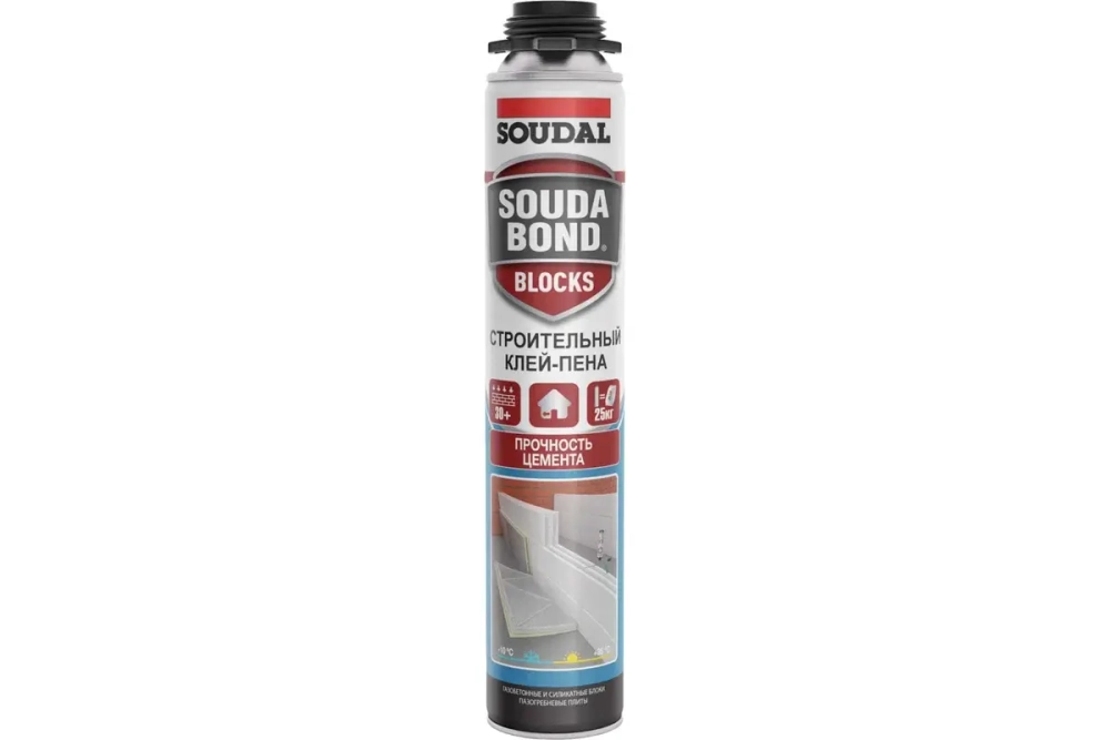 Полиуретановый клей в аэрозоле SOUDAL BLOCKS под пистолет 750мл