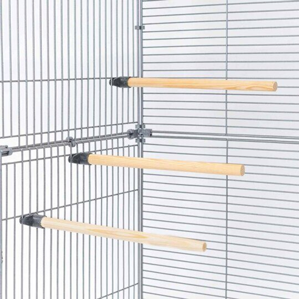 ДАРЭЛЕНД Палочка для птиц деревянная средняя, 21 см*d=1,2 см, серая (3 шт)