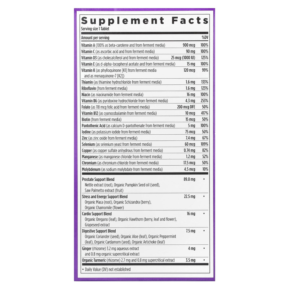 New Chapter, 40+ Every Man's One Daily Multi, мультивитамины для мужчин, 72 растительные таблетки