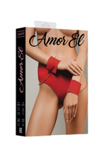 Бесшовные трусики-танга с цепочкой и наручниками (Размер: L) (Цвет: красный)