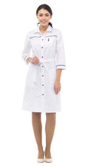 Халат женский "Кэтрин" LL1114 (белый/синий)